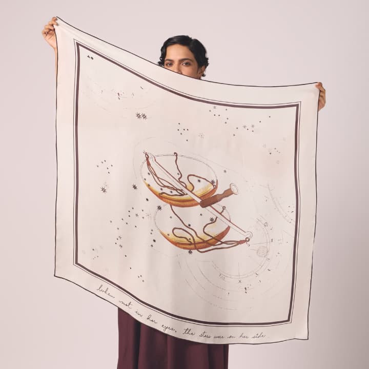 Libra Printed Satin Scarf