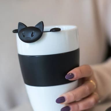 Miaou Tea Strainer - Cosmos Black