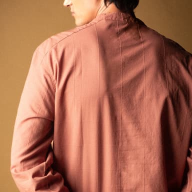Cedar Mandarin Cotton Woven Shirt