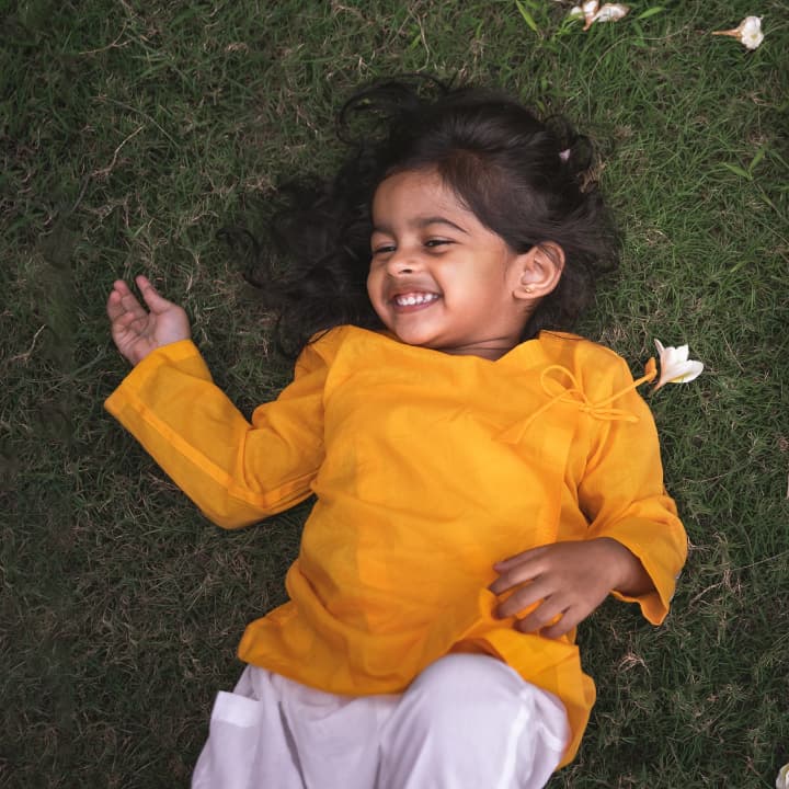 Yellow Angarakha and Pyjama Set