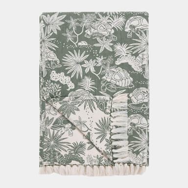 Green Tortoise Woven Throw