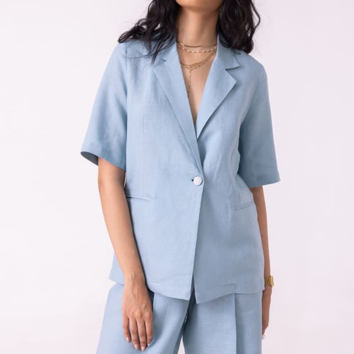 Jo Blue Linen Jacket