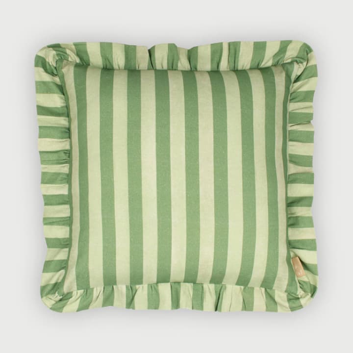 Linea Ruffle Green Cushion Cover