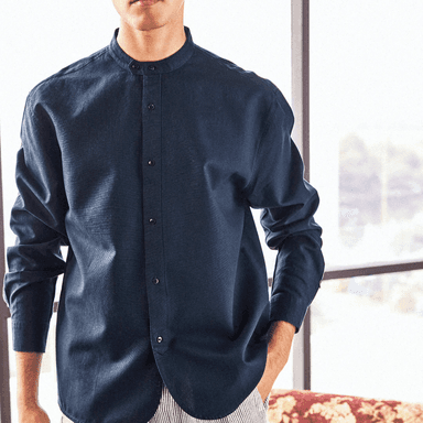 Feroze Linen Shirt, Navy