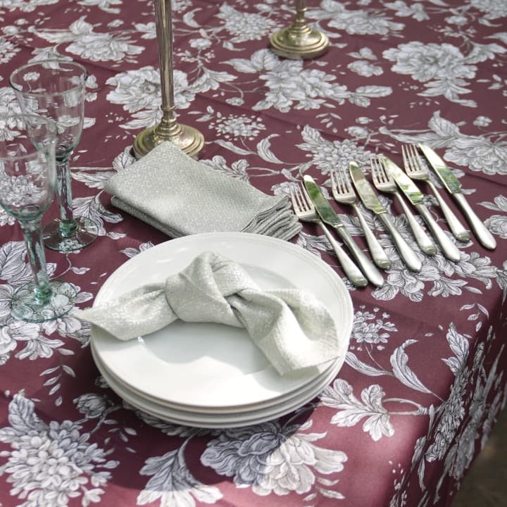 Imperial Bloom Merlot Table Cloth