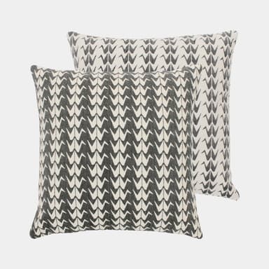 Grey Crane Woven Cushion Cover