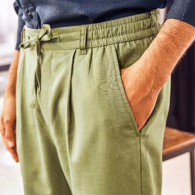 Rafi Olive Linen Pants