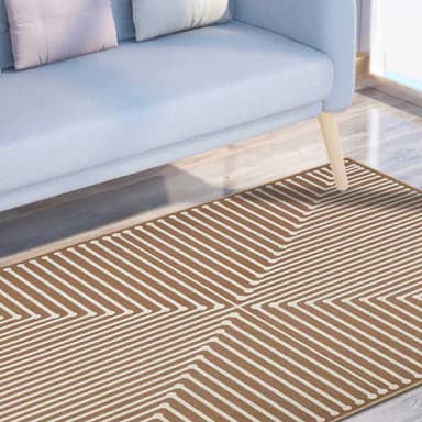 Beige Geometric Rug (5'x7')