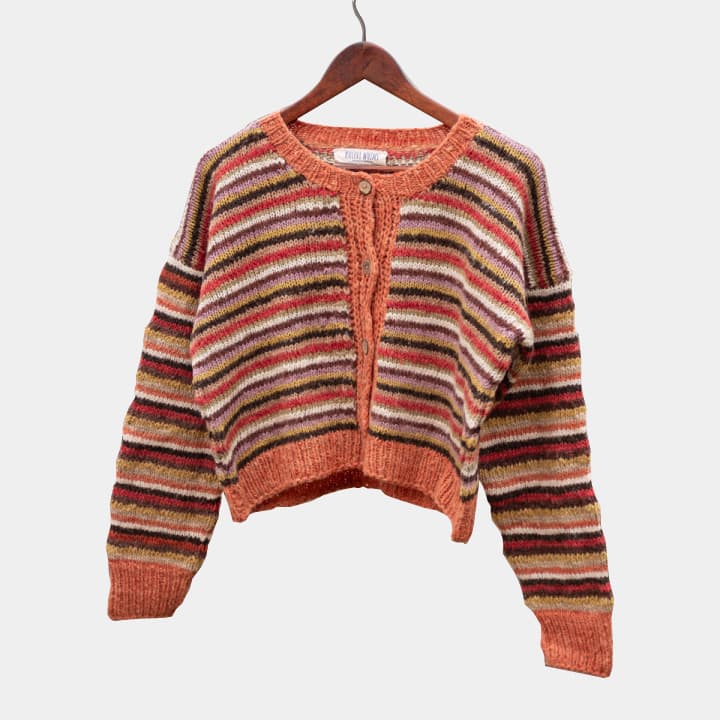 Striped Cropped Cardigan