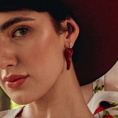 Chilly Hot Mirchi Enamel Studs