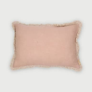 Fringe Rose Linen Cushion Cover