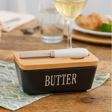 Small Black Butter Dish