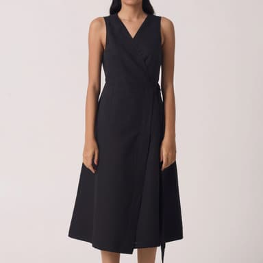 Arandi Black Wrap Dress
