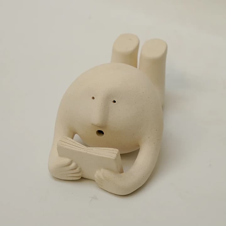 The Reader Stoneware Clay Sculpture