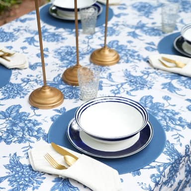 Imperial Bloom Sapphire Table Cloth