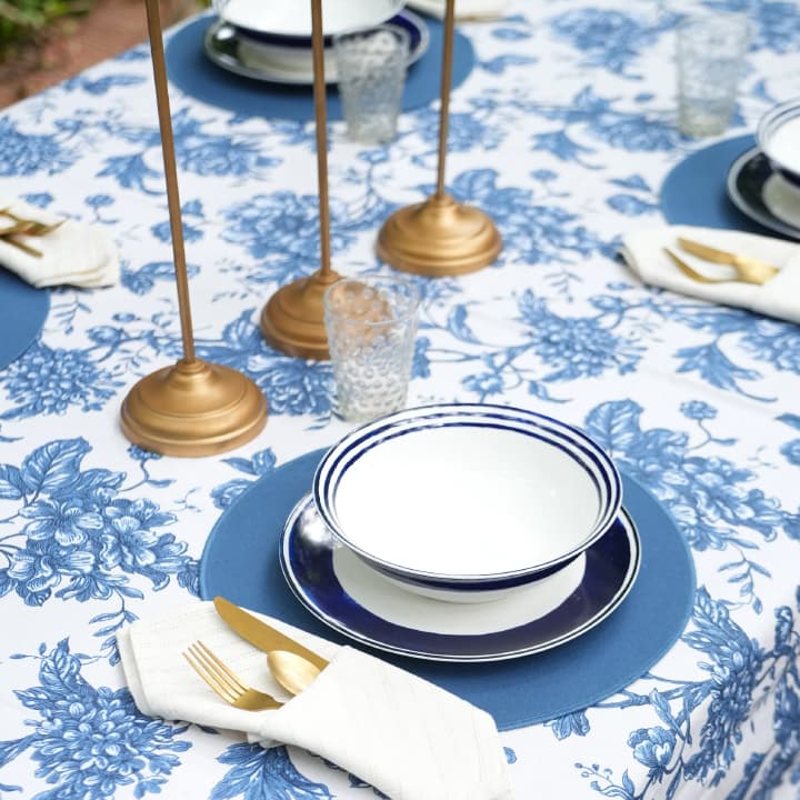 Imperial Bloom Sapphire Table Cloth