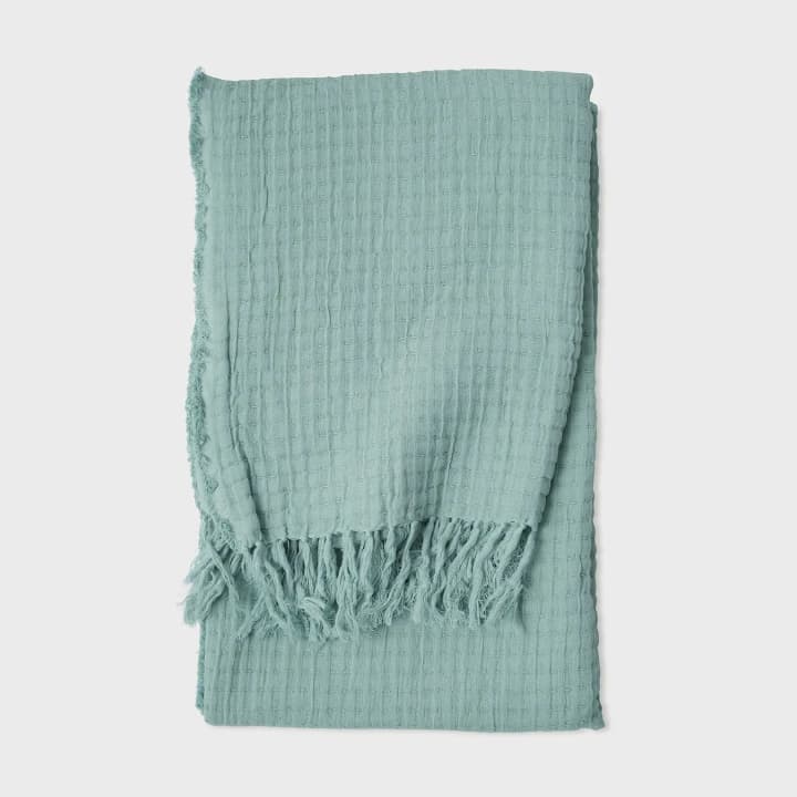 Trail Powder Blue Cotton Throw