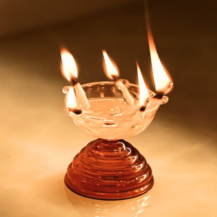 Short Glass Diya